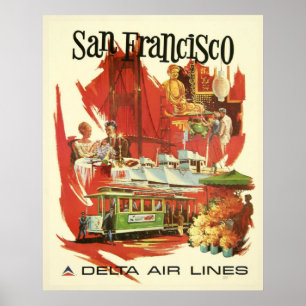 Poster de voyage vintage San Francisco