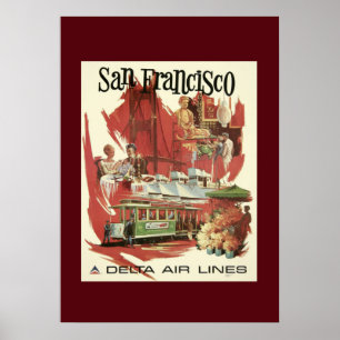Poster de voyage vintage San Francisco
