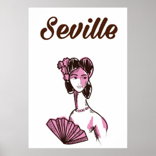 poster de voyage vintage Séville Espagne