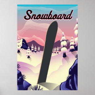 poster de voyage vintage Snowboard