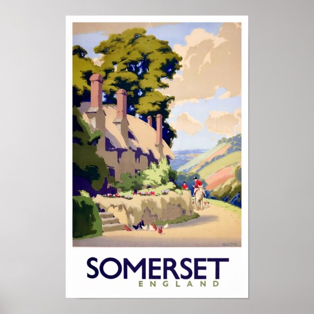 Poster de voyage vintage Somerset England (Devant)