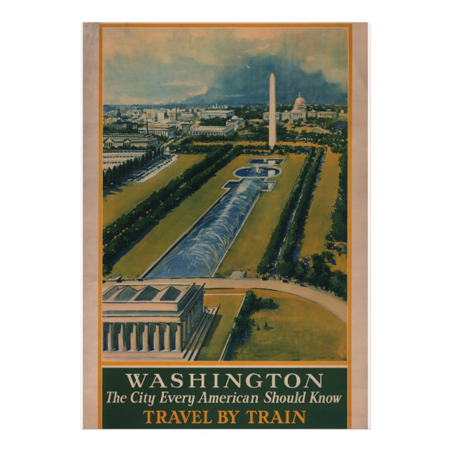 Poster de voyage vintage Washington DC (Devant)