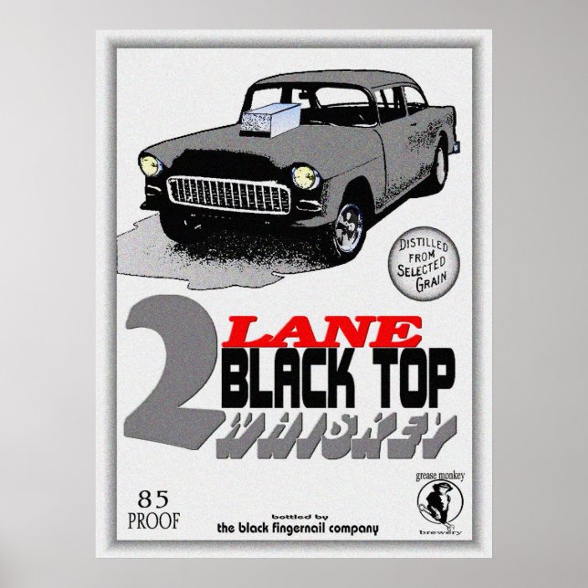 Poster de whisky noir 2 voies (Devant)