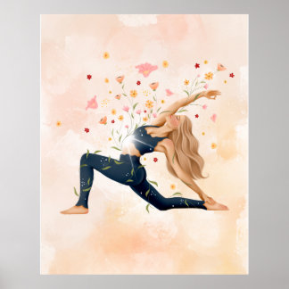 Poster de yoga Feminine Imprimer Poster d'image Mu