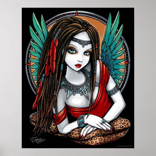 Poster de Zaria Tribal Aztec Mesoamerica Angel (Devant)