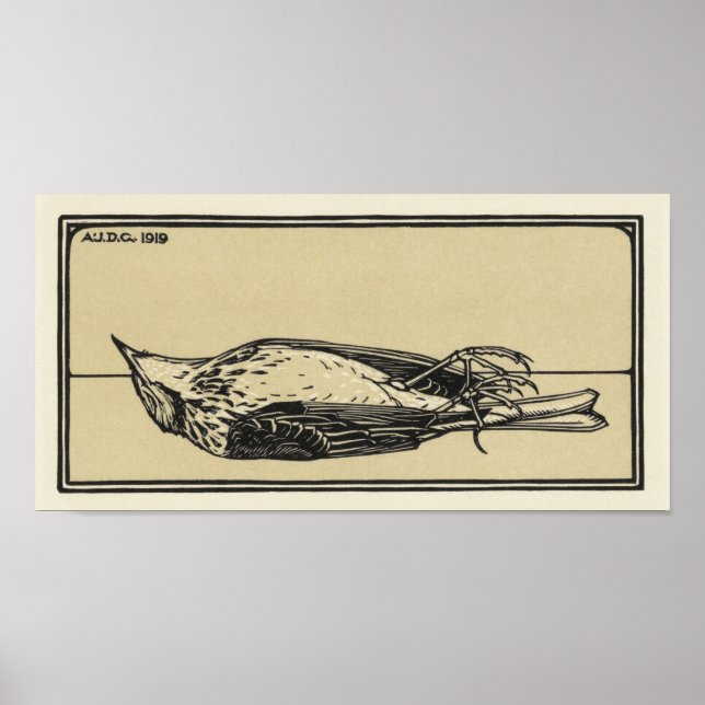 Poster Dead Bird par Julie de Graag Art Nouveau (Devant)