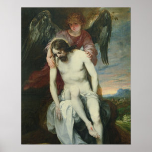 Poster Dead Christ Support by an Angel, c.1646-52 (oil