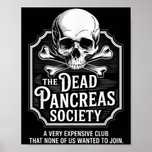 Poster Dead Pancreas Society Chemise Crâne Crâne Drôle Di