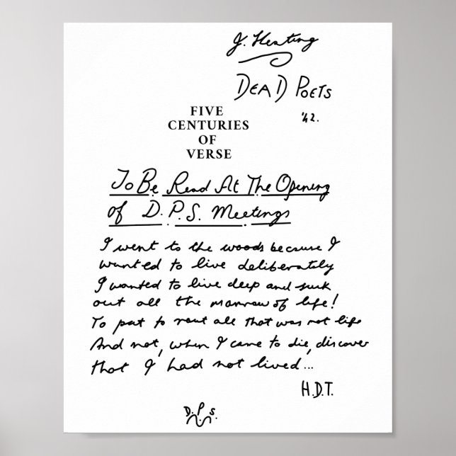 Poster Dead Poets Society cinq siècles de verset noir (Devant)