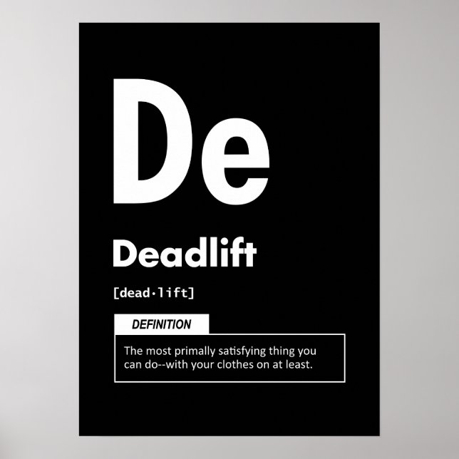 Poster Deadlift - Table Périodique - Mème De Gym Drôle (Devant)