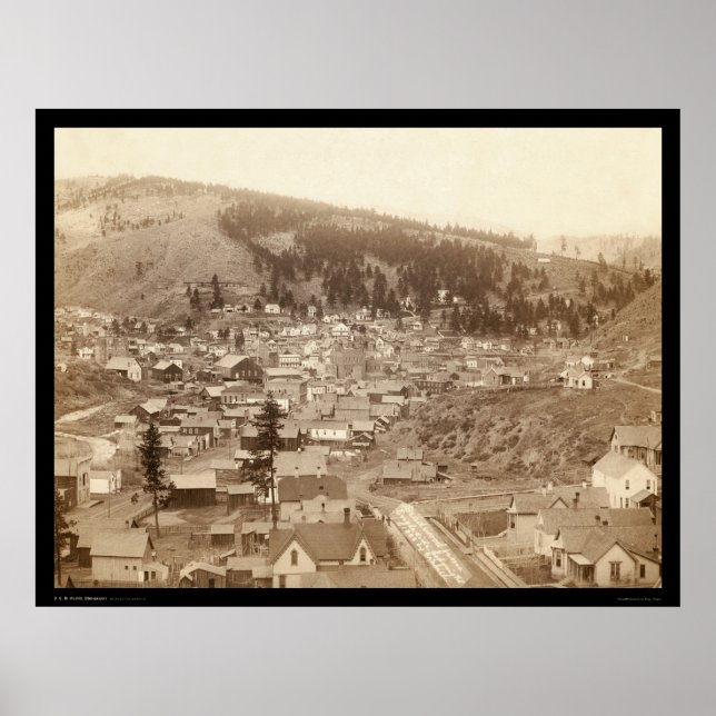 Poster Deadwood View from Engleside SD 1888 (Devant)