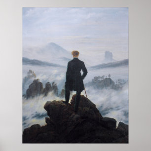 Poster Déambulateur au-dessus de la mer de brouillard