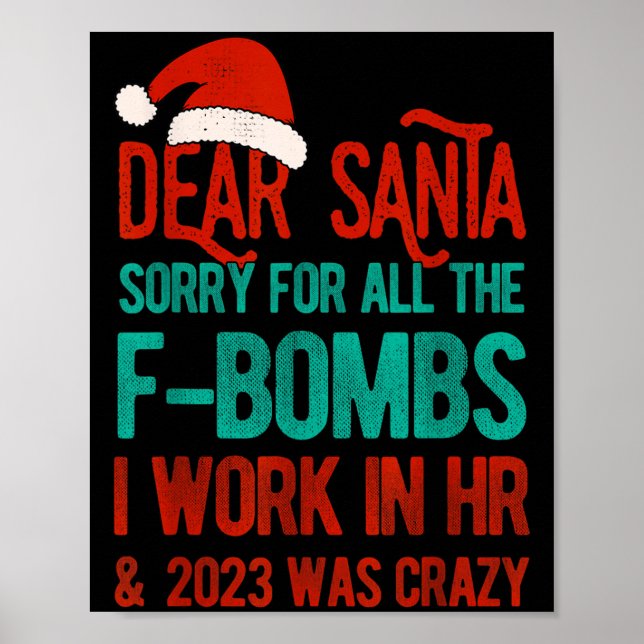 Poster Dear Santa Human Resources Funny Hr Christmas 2023 (Devant)