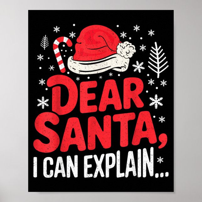 Poster Dear Santa I Can Explain Funny Christian  (Devant)