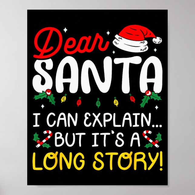 Poster Dear Santa I Can Explain Pajamas Family Matching C (Devant)