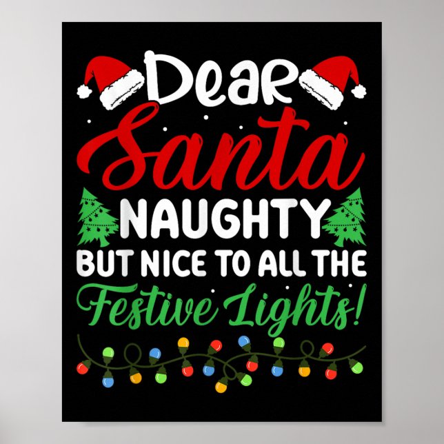 Poster Dear Santa Naughty But Nice To All The Festive Lig (Devant)