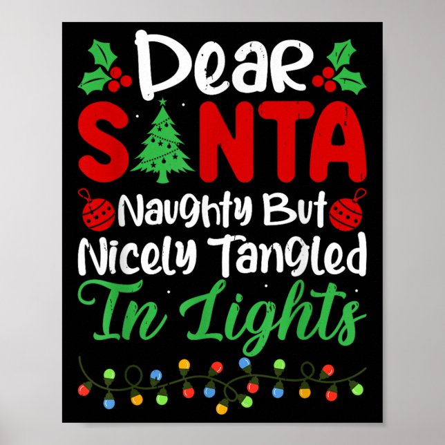 Poster Dear Santa Naughty But Nicely Tangled In Christmas (Devant)