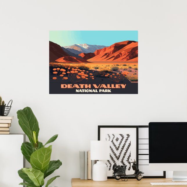 Poster Death Valley National Park California Poppies (Bureau à domicile)