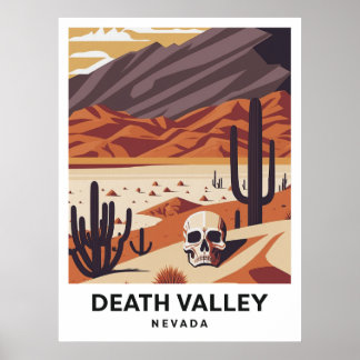 Poster Death Valley NP - Vintage Travel Illustration