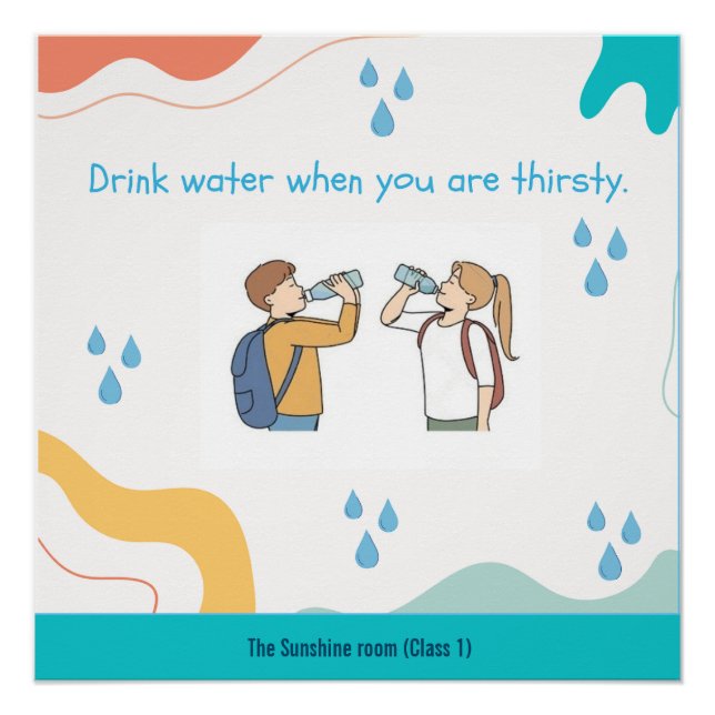 Poster d'eau potable sur mesure pour les fournitur (Devant)