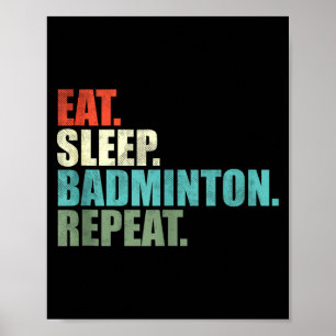 Poster Débardeur de joueur de badminton rétro vintage