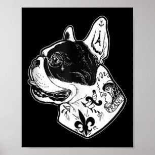 Poster Débardeur Tatouage Bouledogue Français