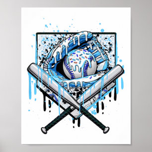 Poster Débit De Baseball Pour Garçons Ice Cream Drip Jeun