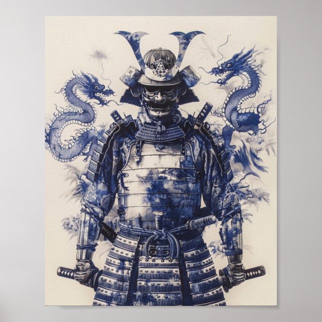 Poster debout du guerrier de Samouraï entièrement  (Devant)