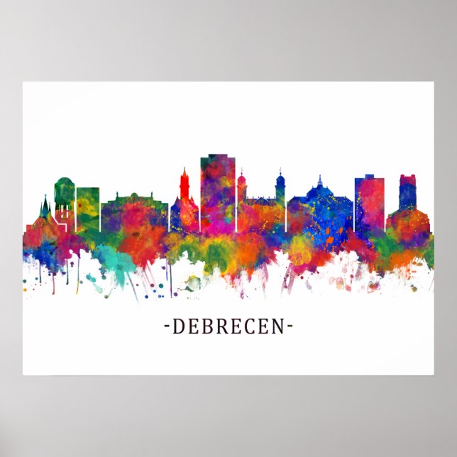 Poster Debrecen Hungary Skyline (Devant)