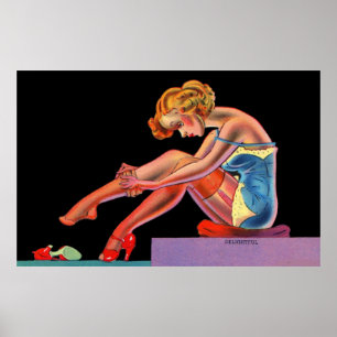 Poster début des années 1940, charmante petite fille à la