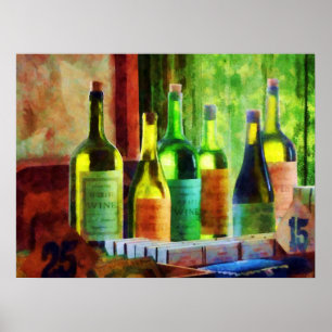 Poster DÉBUT MOINS DE 20 $ - Bouteilles de vin près de la
