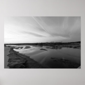 Poster Décembre Coucher de soleil sur la rivière Cimarron