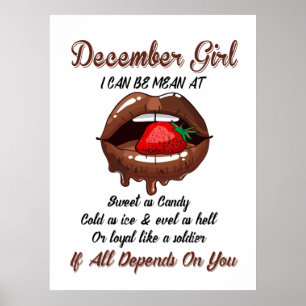 Poster Décembre Fille Je Peux Être Moins À Sweet Comme Bo