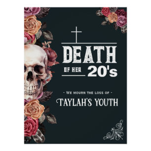 Poster Décès de ses 20 ans, RIP Anniversaire Glossy Poste