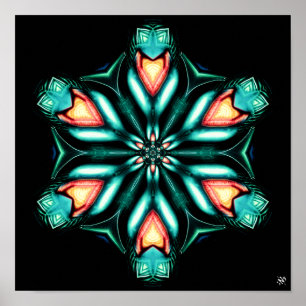 Poster Décès en fleurs v3 - pareidolia motif colorée