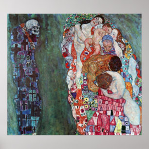 Poster Décès et vie par Gustav Klimt