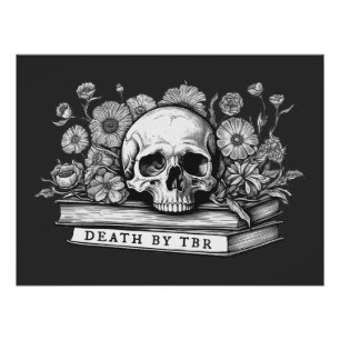 Poster Décès par le crâne tbr et les livres
