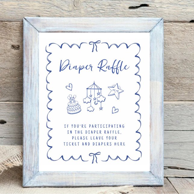 Poster Déchet Raffle Déposer Frame Wavy Frame Baby Boy Do (Créateur téléchargé)