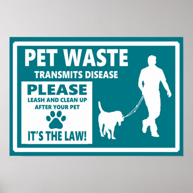 Poster DÉCHETS D'ANIMAUX - Avis de permission (Devant)