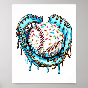 Poster Déchets De Baseball Crème De Glace Saupoudrer Gant