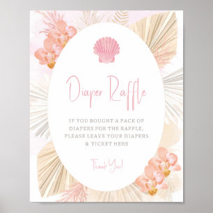 Poster Déchets Raffle Boho Baby Girl Baby shower