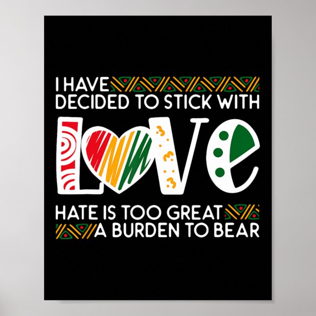 Poster Décider Stick Love Lk Black History Melanin Americ (Devant)