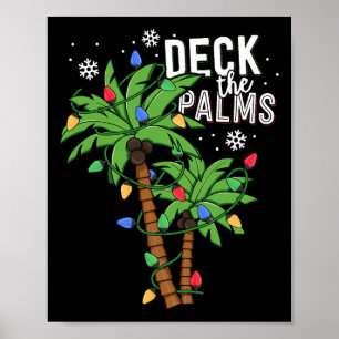 Poster Deck Les Palms Tropical Hawaii Christmas Palm Tree