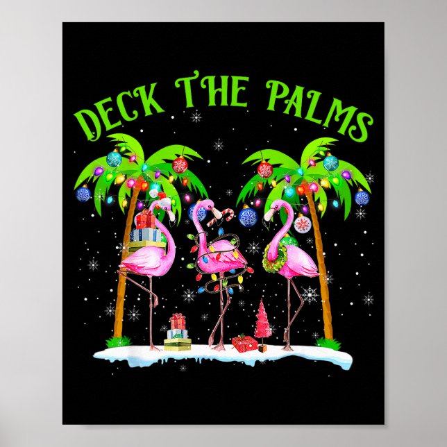 Poster Deck The Palms Flamingo Trocal Christmas Lights Pa (Devant)