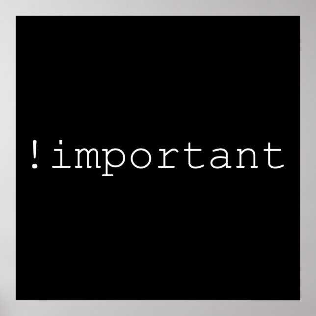 Poster ! Déclaration CSS importante (Devant)