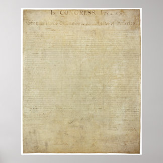 Poster Déclaration d'indépendance des États-Unis