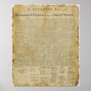 Poster Déclaration d'indépendance des États-Unis de 1776