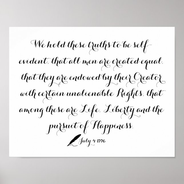 Poster Déclaration d'indépendance des États-Unis de 1776 (Devant)