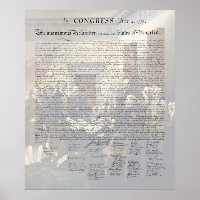 Poster Déclaration d'indépendance des États-Unis / Signat (Devant)