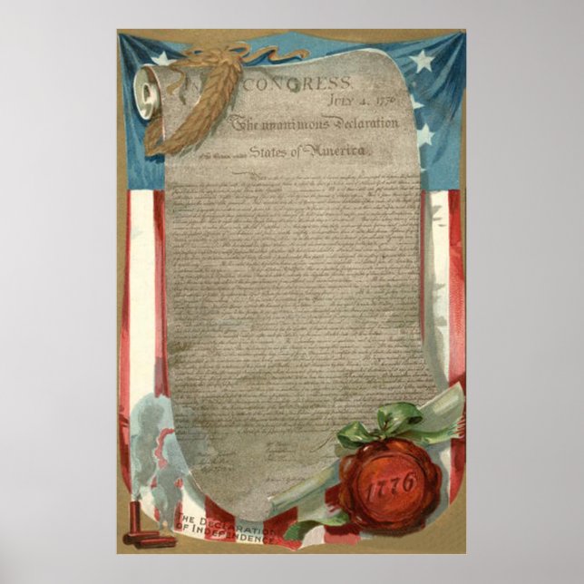Poster Déclaration d'indépendance du drapeau américain 17 (Devant)